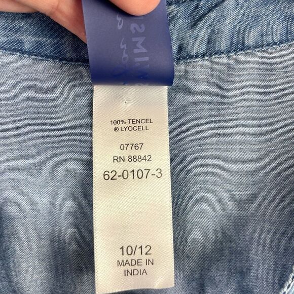 Swimsuits For All Tencel Blue Lace Up Cover Up Dress Size 10/12 - Picture 5 of 6